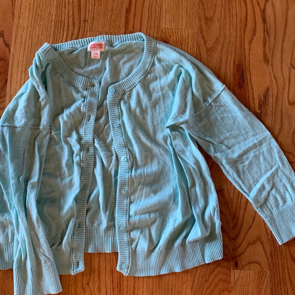 Blue button up cardigan